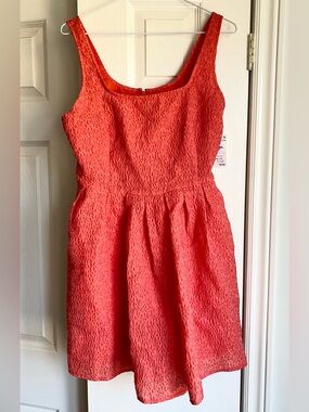 NWT Chelsea28 Coral Textured Sleeveless Lined Casual Dress